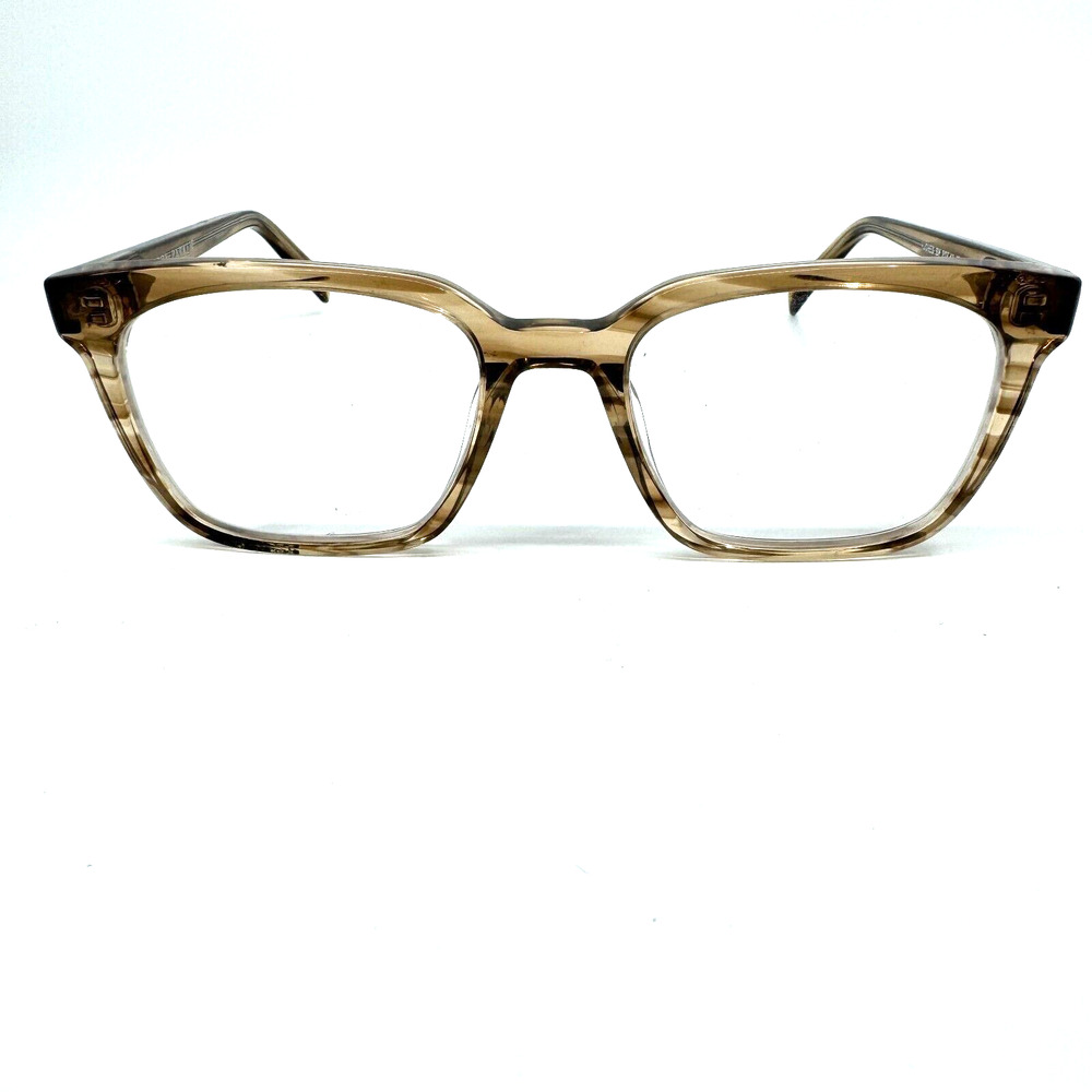 Warby Parker Eyeglasses Hughes SM 207‎ Transparent Brown Frame 49[]17 140 H12138